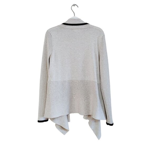 Linda Matthews Beige  Open Front Cardigan Size Large Long Sleeve - Picture 3 of 3